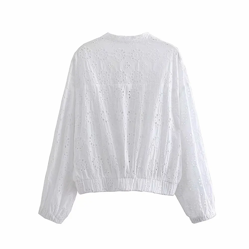 

07fh7-598 2018 Autumn New Style Casual Wind WOMEN'S Dress Long Sleeve Hollow out Zipper Jacket