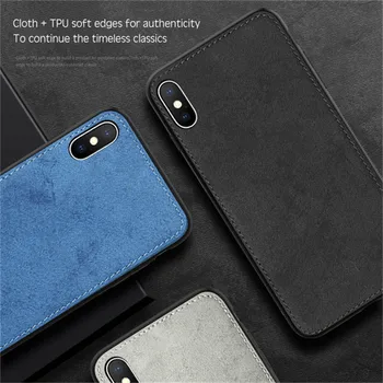 

New Fabric Ultra-thin Canvas Silicon Case For iphone 7 8 6 6s Plus 11 Pro X Xs Max Xr Cloth Texture Soft Protective Cover Coque