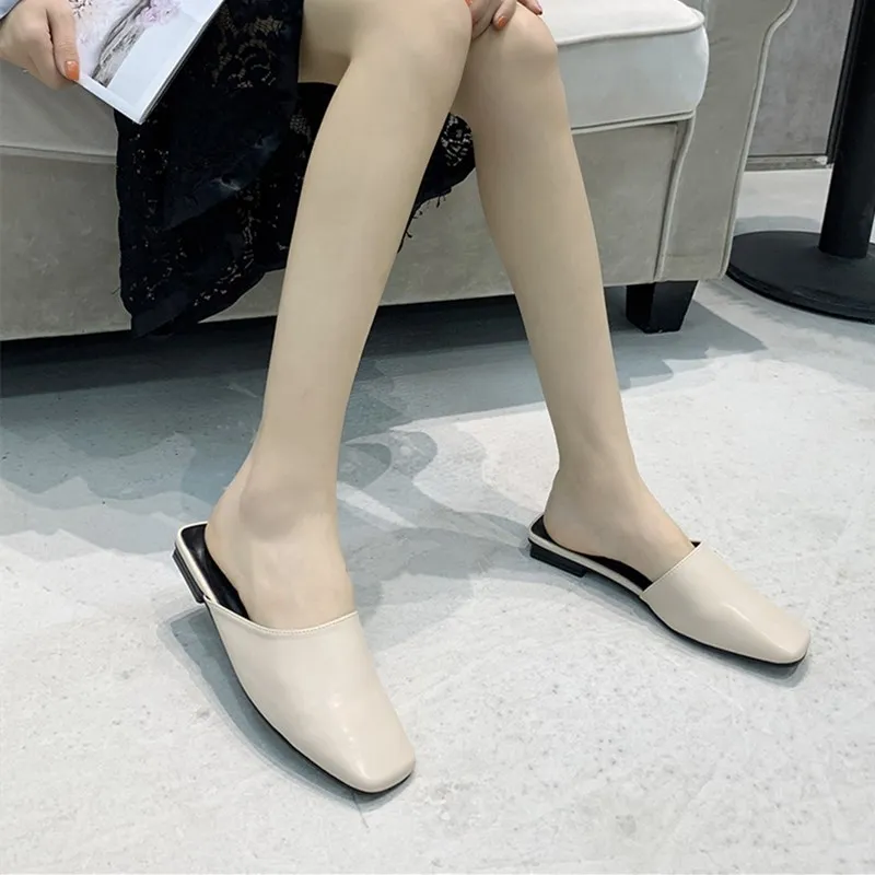 Бренд molan Designers коллекция 2020 года сезон весна Новинка модные кожаные шлепанцы на