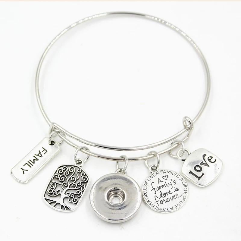 1PC Family Jewelry Tree Charm Bracelet Expandable Bangle Snap Bracelets for Gift | Украшения и аксессуары