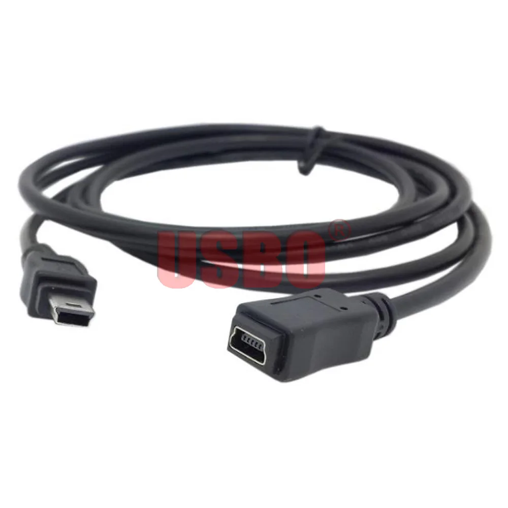 Высокое качество Черный 0 5 м 1 мини USB T порт Pin папа к женскому B кабель для