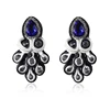 Handmade Soutache Drop earrings weaving blue black and white Rhinestone decoration women's jewelry beautiful earring Design new 5
