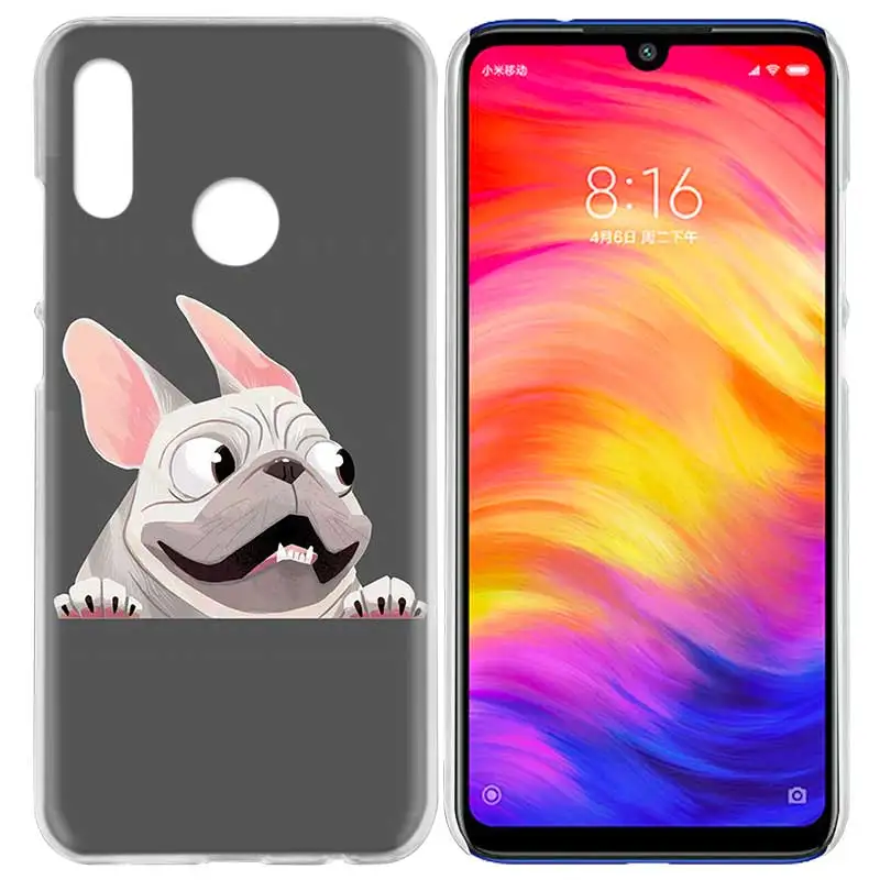 08 Чехол для Xiaomi Redmi Note 7 7A фотоаппаратов моментальной печати 7S 6 6A 5 Y3 K20 mi 8 до 9 лет CC9 CC9E A1 A2 A3 играть F1 Lite рro плюс французское кружево ткань собака породы Бульдог - Цвет: 08