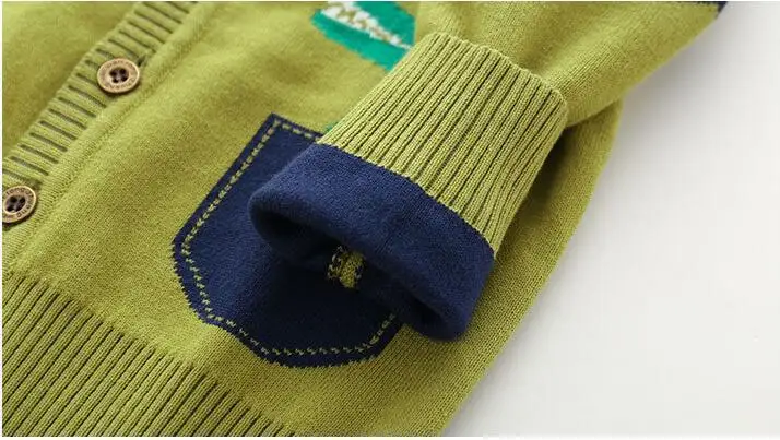 Jargazol Boys Cardigan Sweater Autumn Kids Tops Dinosaur Embroidery Little Girl Knit Sweaters Outfits Winter Children Costume