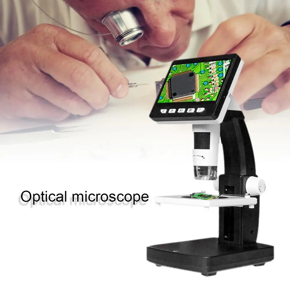 

1000X 4.3 Inches HD 1080P LCD Digital Microscope Portable Desktop Electronic Endoscope Magnifier Support 10 Languages