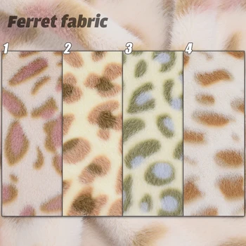

100*160cm Warm Imitation Ferret Fabric Plush Velvet Leopard Pattern Fabric For Diy Sewing Doll Scarf Winter Clothes Material