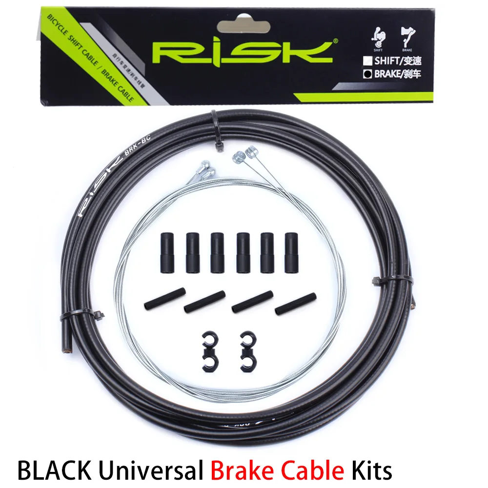 Brake Black Set Риск Велосипедный тормозной кабель комплект сдвиг корпус направляющий велосипед Горный Дорожный Велосипед Внутренний тросик линия набор тросик переключения передач Торцевая крышка велосипедная трубка - Цвет: Brake Black Set
