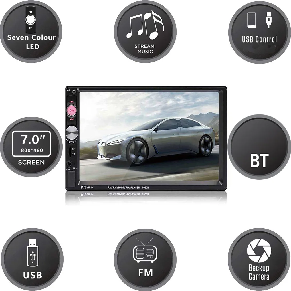 Автомагнитола " HD Авторадио мультимедийный плеер сенсорный экран Авто аудио стерео MP5 Bluetooth TF USB FM камера