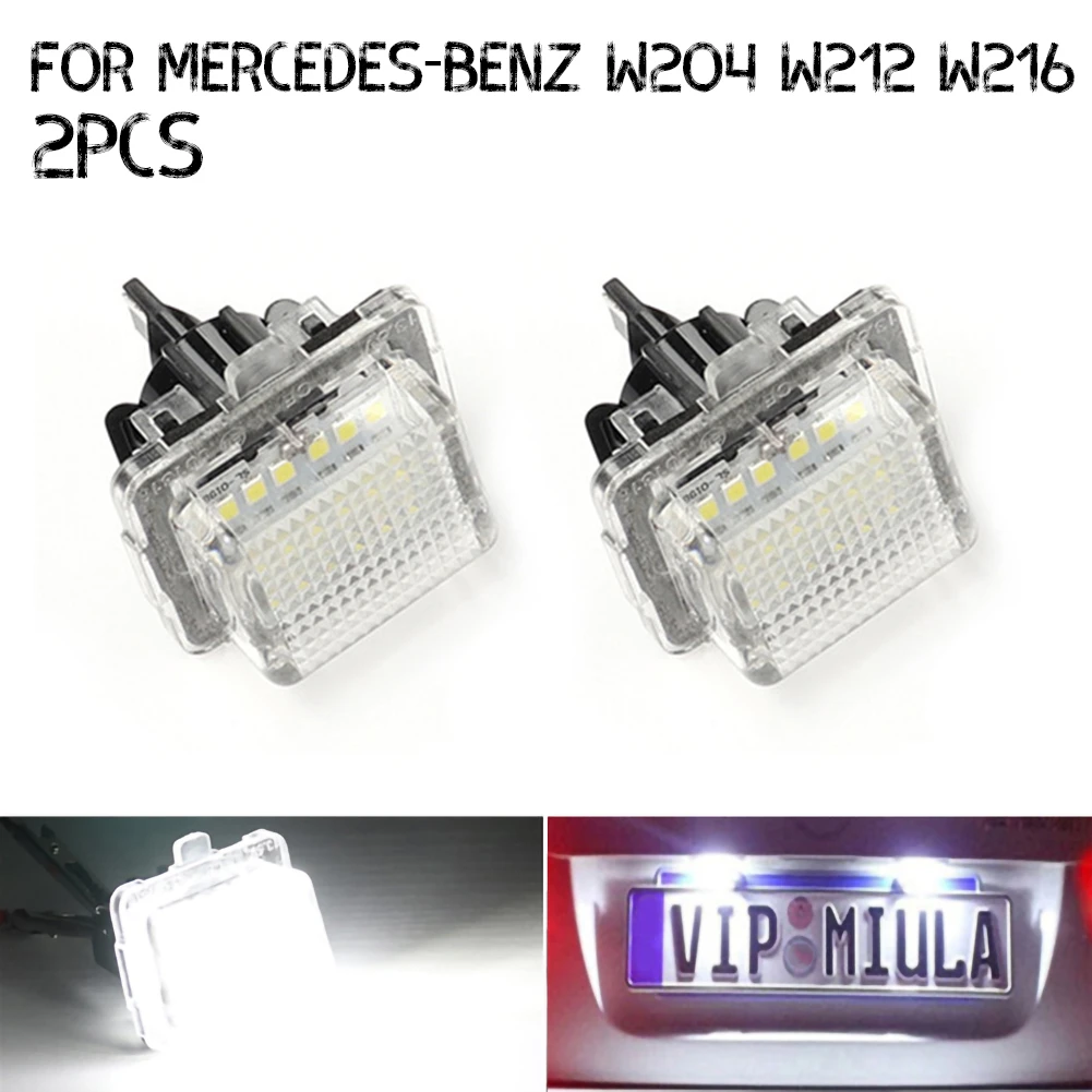 Suitable For Mercedes-Benz W204 W221 W212 W216 Car 18-inch Patch White LED License Plate Lamp Assembly Replacement Label Lamp