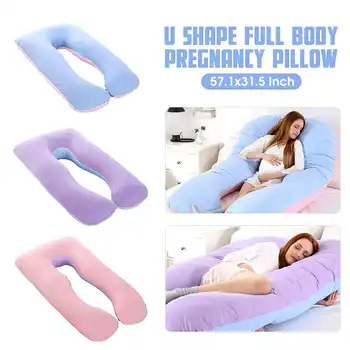 

NEW 145x80cm Pregnant Women Sleeping Support Pillow Cotton Pillowcase U Shape Maternity Pillows Pregnancy Side Sleeper