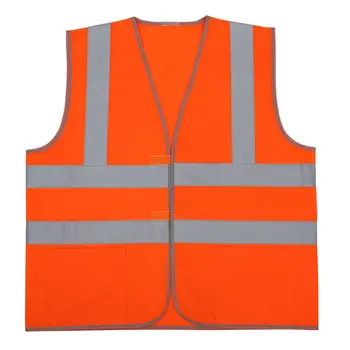 

High Visibility Reflective Fluorescent Vest Orange Color Outdoor Safety Clothing Running Ventilate Safe Vest