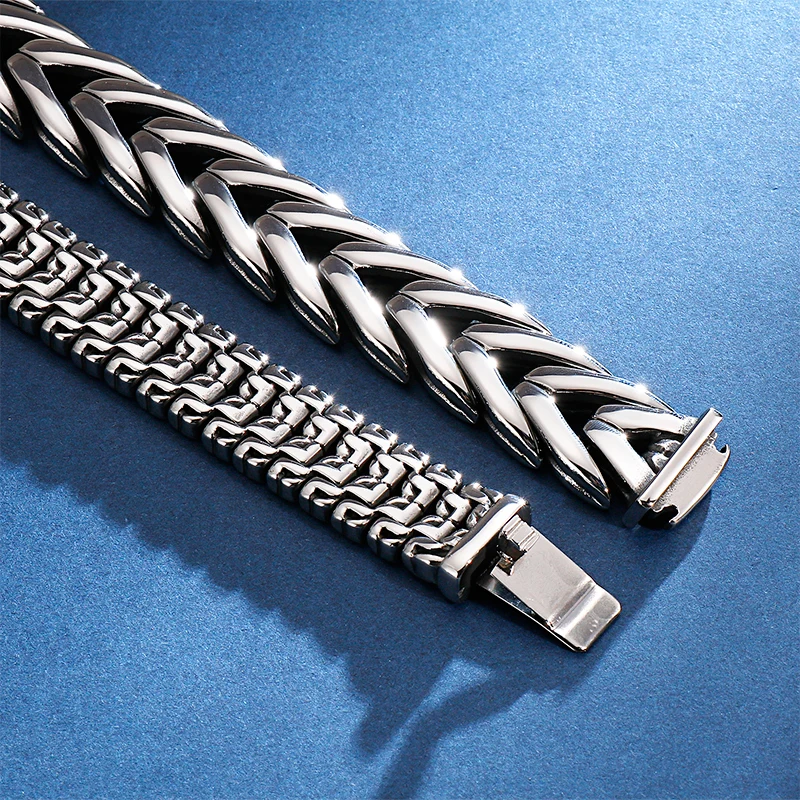 KALEN Punk High Polished Arrow Shaped Bracelet Men 22cm Stainless Steel Bike Chain Bilezik Boho Male Jewellry Accessories 2019