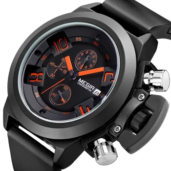 

Hot Sale Multifunctional Men's Watch Sports Silicone Band Waterproof Calendar Men's Watches