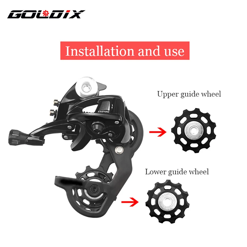 GOLDIX Bicycle Pulley 11T 12T 13T 14T 16T 17T Rear Derailleur Pulley Road Bike Jockey 7-12 Speed Guide Wheel for Shimano SRAM bike guide wheel bike derailleur rear derailleur