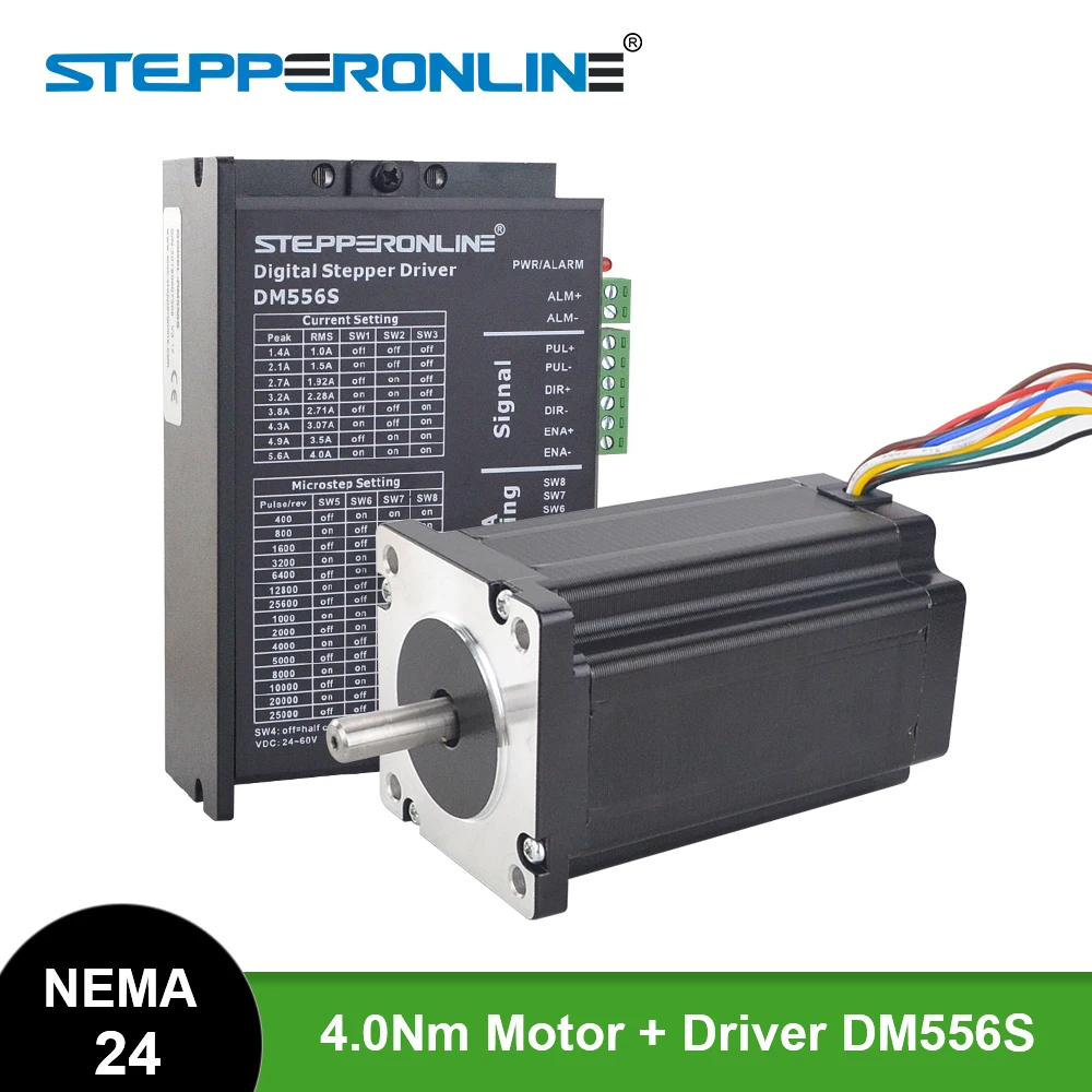 1 Ось шаговый CNC набор 4Nm Nema 24 двигатель и цифровой Драйвер DM556S для гравировального