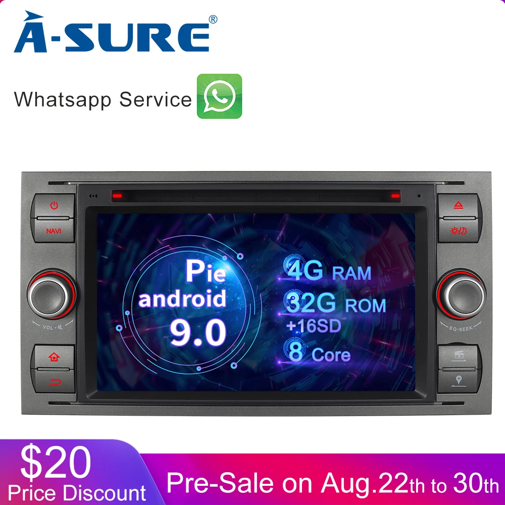 Perfect A-Sure 2 Din 8 Core 4GB RAM Android 9.0 Car Radio GPS DVD Player Navigation For Ford Transit Galaxy Focus Mondeo Fiesta C-Max 0 Perfect A-Sure 2 Din 8 Core 4GB RAM Android 9.0 Car Radio GPS DVD Player Navigation For Ford Transit Galaxy Focus Mondeo Fiesta C-Max 0