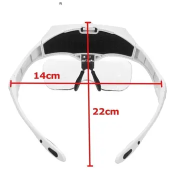 

Lightweight Magnifier Head Light 2 LED Adjustable Magnifying Glass With 5 Lens