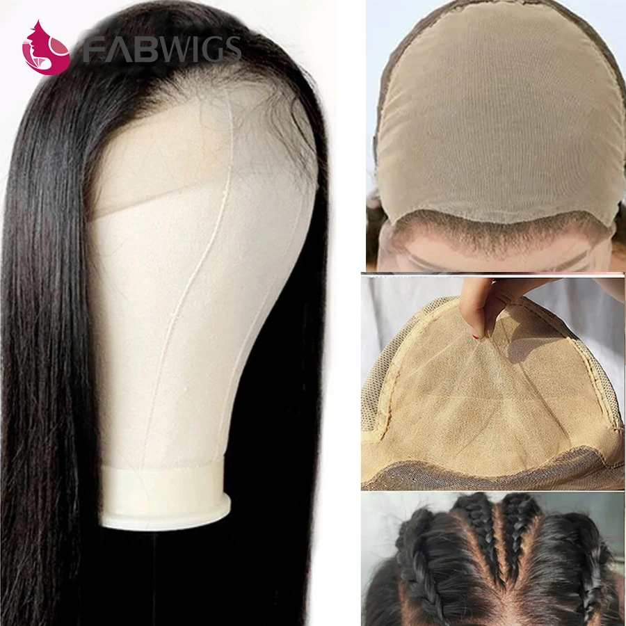 Fabwigs 360 кружевных фронтальных париков малазийские поддельные головы парик прозрачный 13X6 глубокая часть кружева передние человеческие волосы парики предварительно сорвал Remy