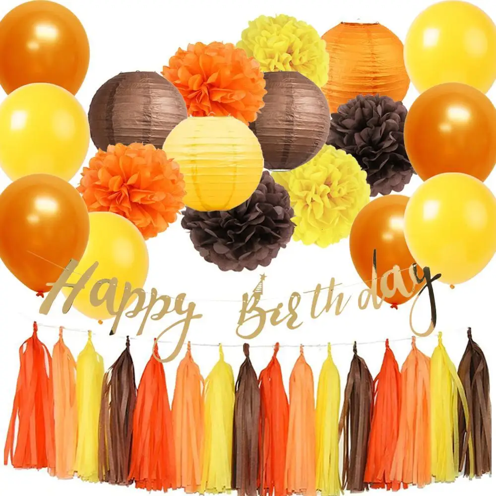 

41Pcs Foil Gold Birthday Set Happy Birthday Banner Decoration Latex Balloons Baby kids Paper Lanterns Garlands Anniversary Decor