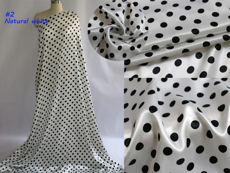 1 미터 X 1.48 미터 폴카 도트 패브릭 새틴 Charmeuse 소프트 라이닝 스카프 Diy Tissu
