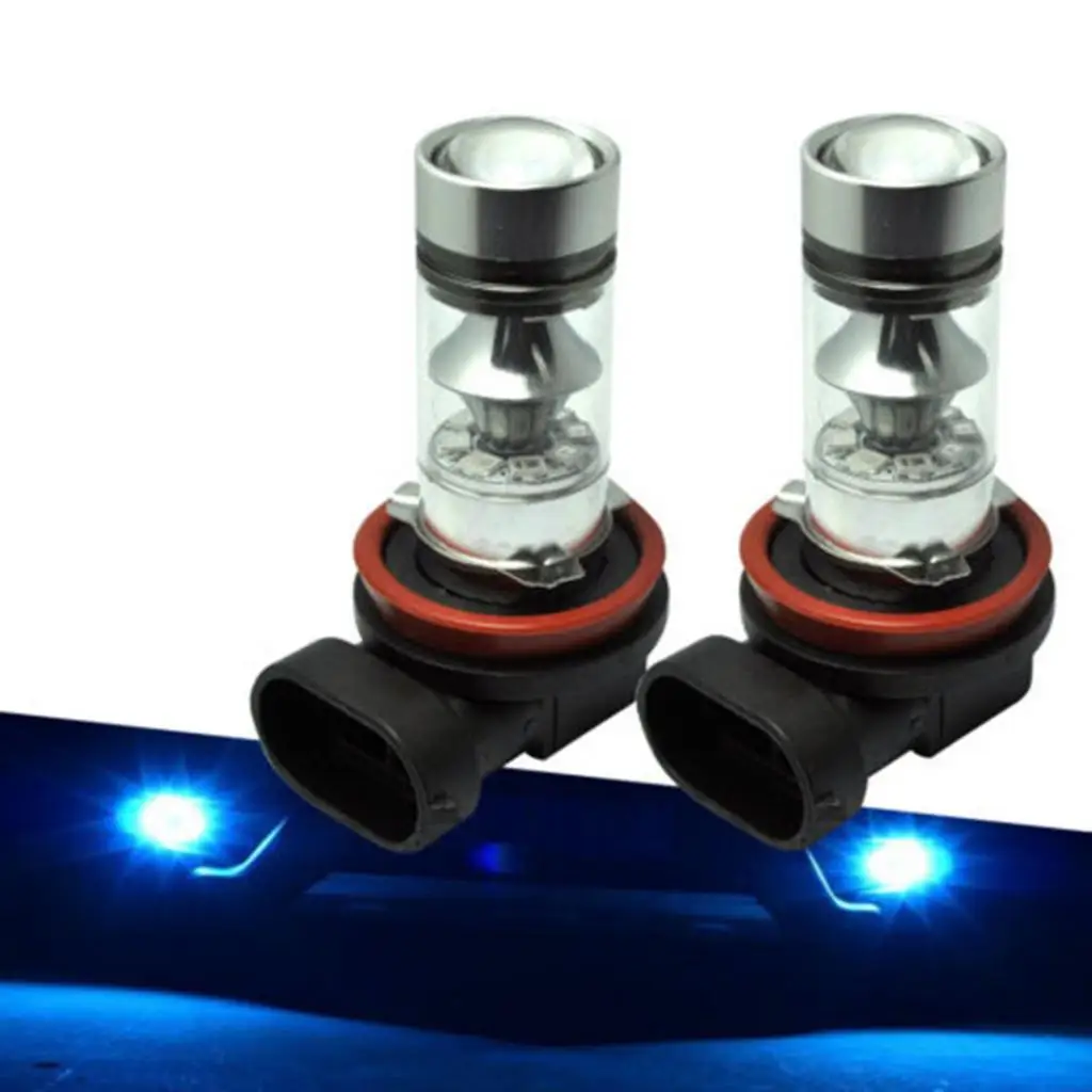 1 Pair Blue 10000K H11 H8 100W LED Bulb For Car Fog Driving DRL Headlamp