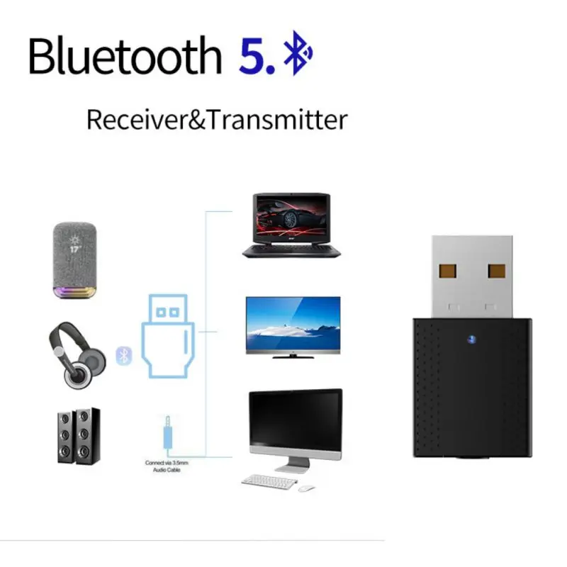 2 в 1 беспроводной usb-приемник передатчики Bluetooth 5,0 адаптер для ТВ динамика наушников