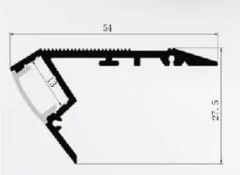 QSG-5528B; алюминиевый профиль для ступеней с молочным покрытием в 1 м длиной; полукруглый Тип молочный рассеянный чехол