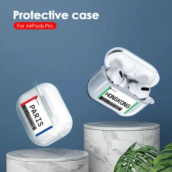 

For Apple AirPods Pro City Label Bluetooth Headset Protection Cover For Air Pods Pro Charging Box Silicone Earphone Accessories