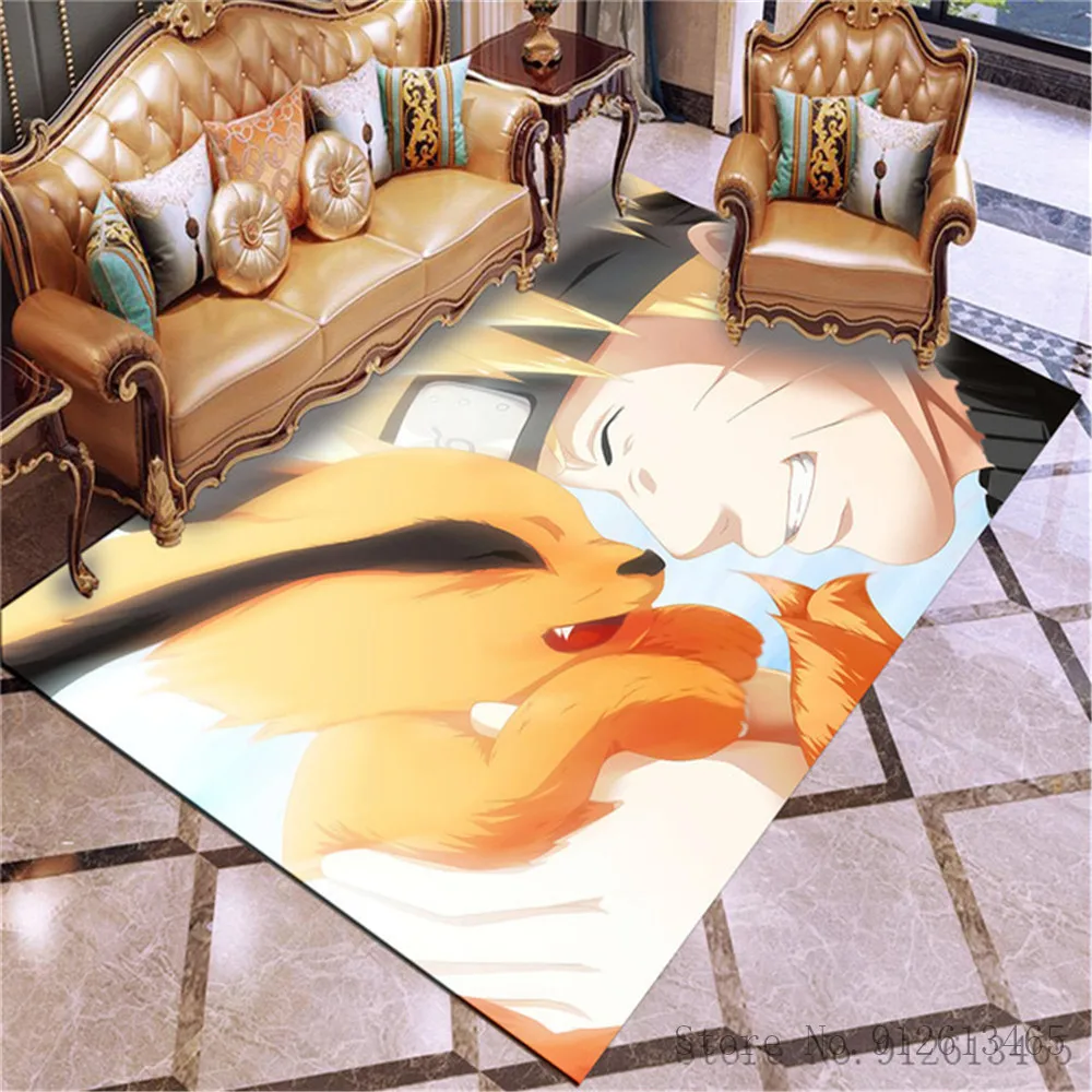 quilt 3D Cartoon Naruto Anime Anime Ninja Uzumaki Uchiha Print Floor Mats area rug Carpets Mats Floor Rug For Living Room Non-slip fitted sheet Bedding
