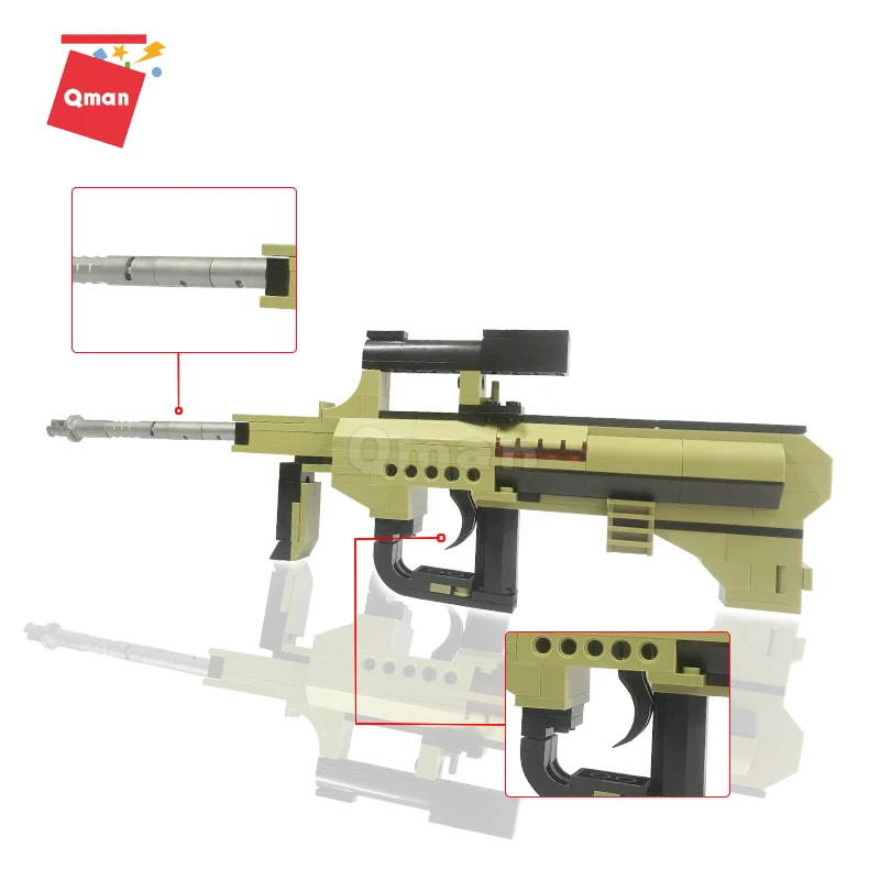 QMAN 202 шт военные ww2 swat строительные блоки Desert Eagle Пистолет кирпич снайперская