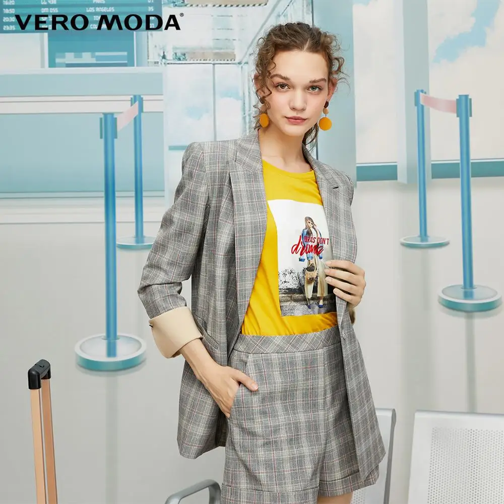 Vero Moda новые женские нагрудные 3/4 рукава клетчатый костюм шорты Блейзер | 319308588