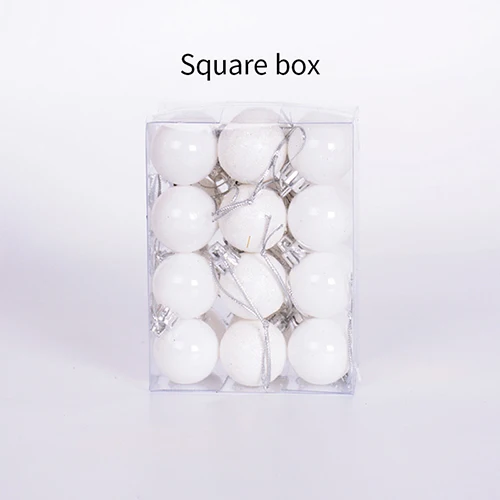 square white 24 шт. Рождественская елка Декор мяч ярких цветов 3 см безделушка Висячие рождественские украшения для дома Свадебные украшения Рождественские вечерние - Цвет: square white