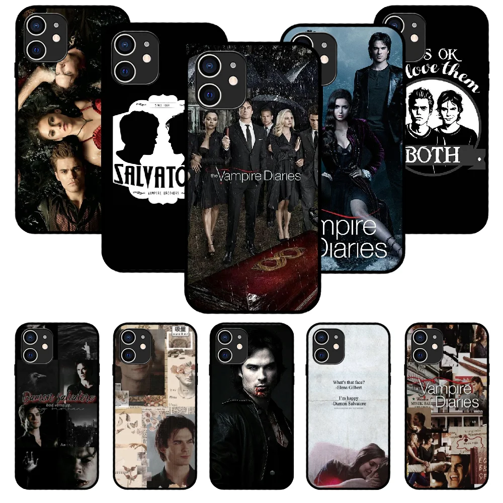 For iPhone 11 12 8 Plus Mini Pro X XR XS Max 4 5 7 6 6S SE Phone Case Black Cover Bumper Art Vampire Diaries Brother Story | Мобильные