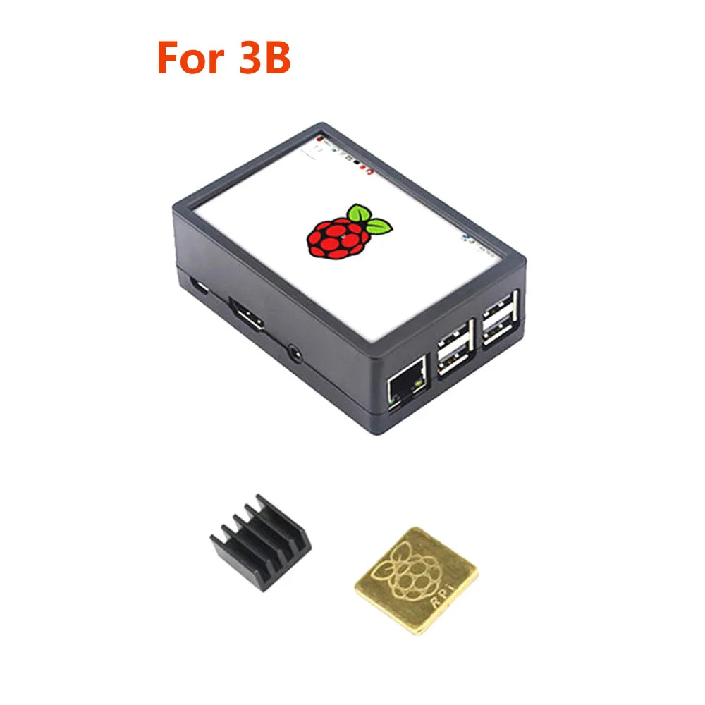 for 3B Kit 3,5 дюймовый TFT ЖК-дисплей сенсорный экран+ ABS чехол+ радиатор для Raspberry Pi 4B 3B+ 3B - Цвет: for 3B Kit