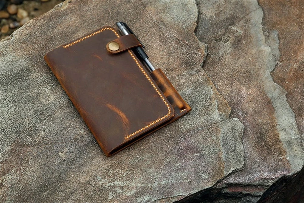 Персонализированный кожаный чехол-кошелек/мужской кожаный Карманный чехол для ноутбука/многоразовый кожаный чехол для дневника FA605PSB