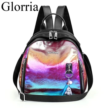 

Fashion New Multifunction Backpack For Woman PU Leather Black Book Backpack Female Backpack shoulder Bag Large Capacity New Sac