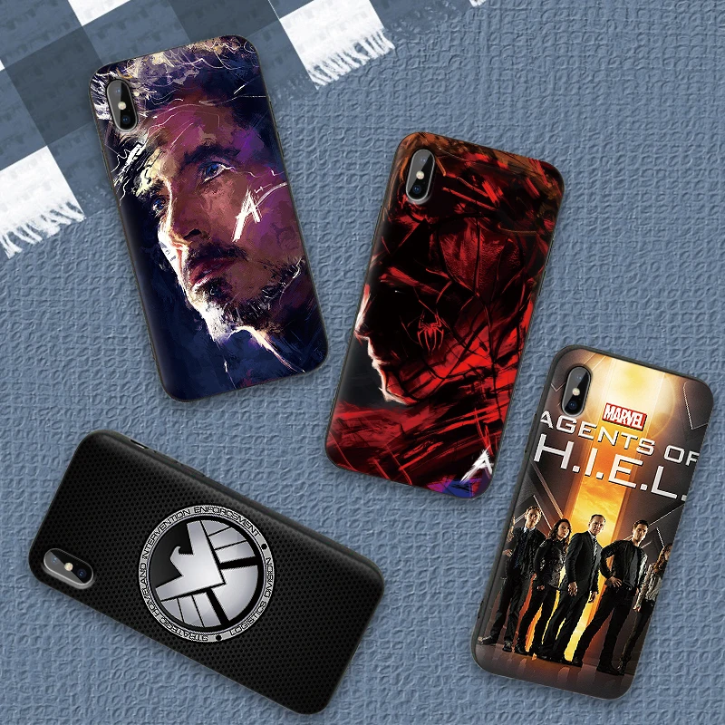 Агенты щит Marvel чехол для samsung S6 S7 EDGE S8 S9 PLUS Мягкий силиконовый S10 NOTE 8 9 M10 M20 M30 Coque