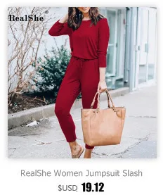 RealShe, женский комбинезон с бантом, элегантный комбинезон с отворотом, женский комбинезон с длинным рукавом, весенний повседневный элегантный однотонный комбинезон, женский комбинезон