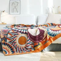 Junwell 100% Cotton Muslin Sofa Cover Spring Autumn Blanket 4