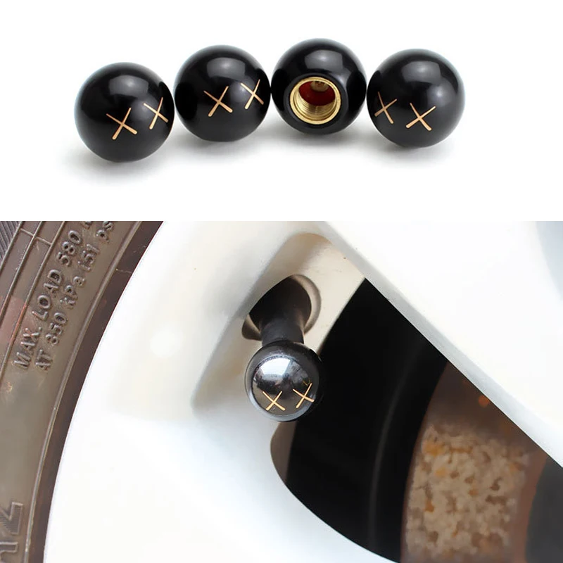 4 Pezzi Ruota Pneumatici Tappi Valvola Aria Palla Semplice Polvere Antifurto Auto Camion Bici Atv Auto Furgone Antipolvere Copertura Pneumatici Strume