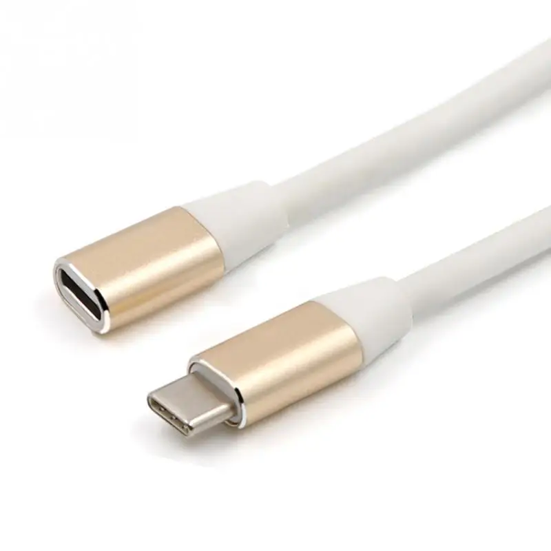 USB 3.1 Type C Male to Female Extension Cable PVC Wire Extending Connector Male To Female Cord Type Data Cable USB-C Connector - Цвет: Gold