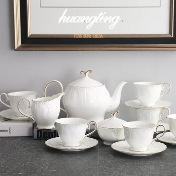 

European coffee cup set British afternoon tea set ceramic bone china teapot set household simple