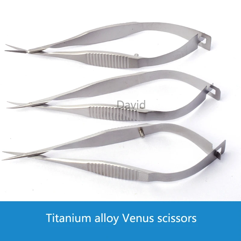 8.5cm Steel titanium iris scissors micro instruments ophthalmic instruments ultra-thin Venus scissors micro