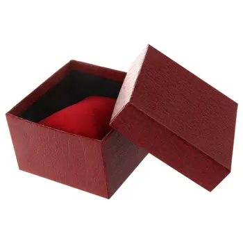 

Fashion Girl's Present Gift Box Case Earrings Bracelet Bangle Jewelry Watch Box Red Litchi Textured