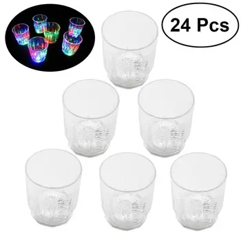

24PCS PS Led Flashing Cup LED Light Wine Glass For Nightclub Bar KTV Birthday Party And Dance Party Halloween Christmas Events