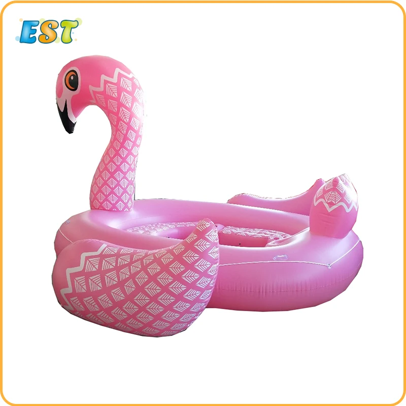 Giant Party Island Flamingo Inflatable Float Boat Pool Floats for up to