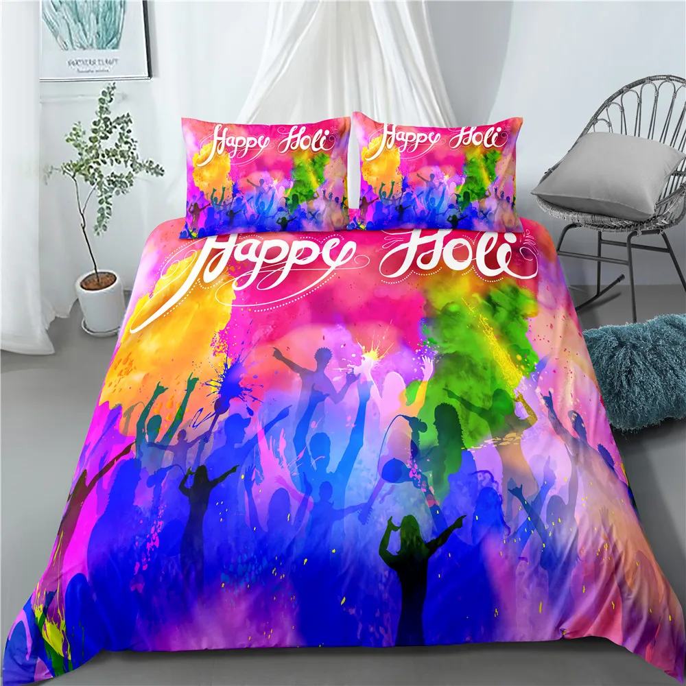 

Colorful season 3D digital printing quilt cover bedding pillowcase quilt cover three-piece quilt cover