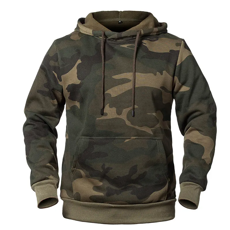 Мужские толстовки, военные камуфляжные толстовки, осенне-зимний флисовый пуловер с капюшоном, топы, брендовая мужская одежда, толстовки с принтом - Цвет: Army Green WY03