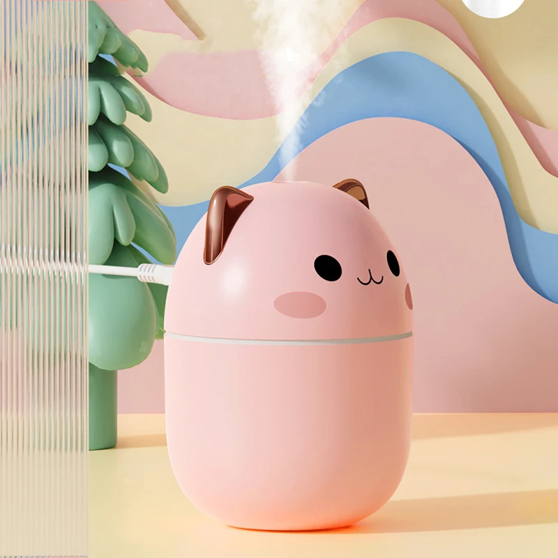 200ml Air Humidifier Cute Kawaiil Aroma Diffuser With Night Light Cool Mist For Bedroom Home Car Plants Purifier Humificador 3