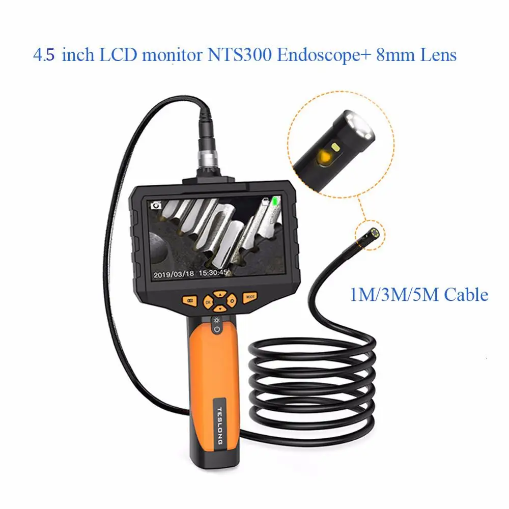 TESLONGNTS3001M3M5MCable8mmSnakeDualCameraLensFlexibleIP67